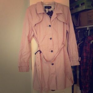 Black Rivet Blush Trench Coat